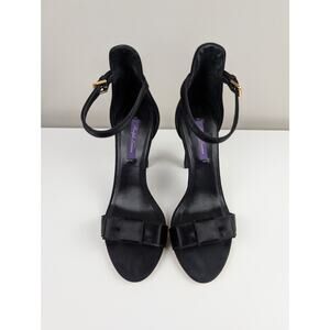 Ralph Lauren Collection Satin Heels w/ Bows Black 40